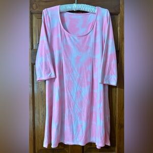 Belk Bright Pink and White Tie Dye Mini Dress